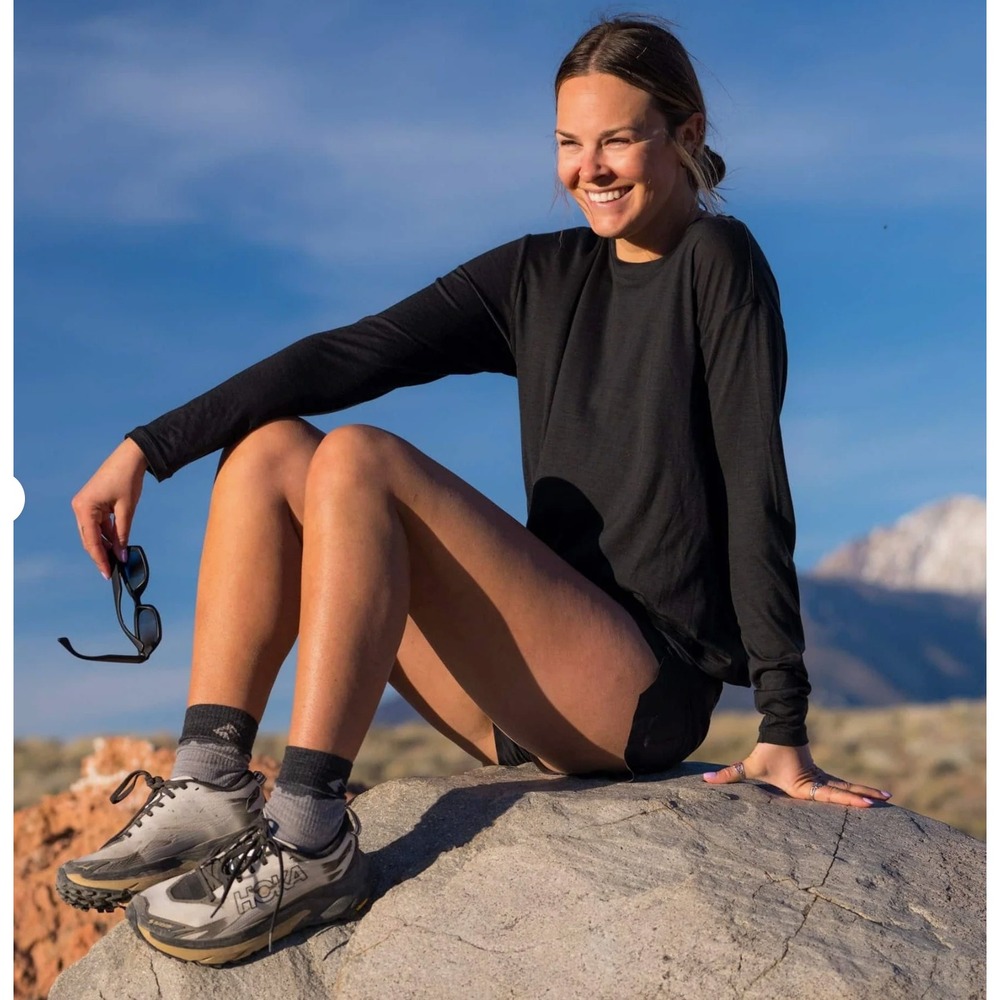 Ridge Merino Canopy LS Crew Wool Tensel Blend Hiking Gorpcore Top XS NWT